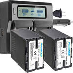 Power2000 ACD802 78Wh Batteries (2-Pack) and Dual-Bay Charger for the Blackmagic PYXIS 12K