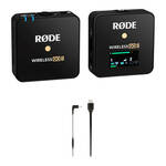 RODE Wireless GO II Single Compact Digital Wireless Microphone System/Recorder with USB Cable for Android Kit (2.4 GHz, Black) for the Sony A1 II