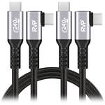 RVP+ 3' USB-C 3.2 Gen 2x2 Right-Angle Cable (Gray, 2-Pack) for the Sony A7 IV