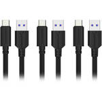 Sabrent USB 3.0 Type-C Male to Type-A Male Sync and Charge Cable (3', Black, 3-Pack) for the Insta360 Ace Pro 2