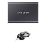 Samsung 2TB T7 Portable SSD with MagSafe/Cold Shoe SSD Holder (Titan Gray) for the Panasonic S1 II