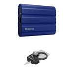 Samsung 2TB T7 Shield Portable SSD with MagSafe/Cold Shoe SSD Holder (Blue) for the Leica SL3-S