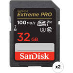 SanDisk 32GB Extreme PRO UHS-I SDHC Memory Card (2-Pack) for the Canon G1 X III