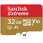 SanDisk 32GB Extreme UHS-I microSDHC Memory Card with SD Adapter (2-Pack) for the Fujifilm Instax Mini EVO