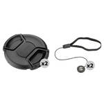Sensei 40.5mm Center Pinch Snap-On Lens Cap and Cap Keeper Lens Cap Holder Kit (2-Pack) for the Sony E 16-50mm F3.5-5.6 PZ OSS II