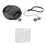 Sensei 58mm Center Pinch Snap-On Lens Cap and Cap Keeper Lens Cap Holder Kit (2-Pack) for the Sigma 15mm f1.4 DC C