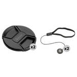 Sensei 95mm Center Pinch Snap-On Lens Cap and Cap Keeper Lens Cap Holder Kit (2-Pack) for the Canon RF 28-70mm F2L USM