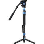 Sirui P-325FS 5-Section Carbon Fiber Monopod&nbsp;with VH-10 Video Head for the Panasonic S1 II