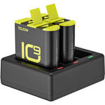TELESIN 3 Slots Battery Charger With 2 Pcs Full Decoded Batteries Set For Gopro Hero 9/10 for the GoPro Hero12 Black