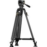 Tilta 75mm Cine Fluid Head with 2-Stage One-Touch Carbon Fiber Tripod System (17.6 lb Load, Space Gray) for the Z CAM E2C 4K