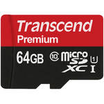 Transcend 64GB Premium microSDXC UHS-I Memory Card with SD Adapter for the Nikon 1 J5