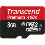 Transcend 8GB Premium microSDHC UHS-I Memory Card with SD Adapter for the Ricoh GR IV