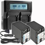 Vidpro 2 x BP-A60 Batteries and Dual Charger Kit (14.4V, 6800mAh) for the Canon EOS C70