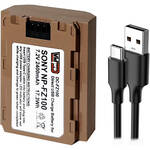 Vidpro Sony NP-FZ100 Type Lithium-Ion Battery with USB-C Charging Port (2400mAh) for the Sony A7R V