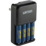 Watson 4-Bay Charger for AA/AAA Batteries with 4-Pack AA NiMH Rechargeable Batteries for the Kodak FZ45