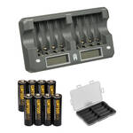 Watson 8-Bay Rapid Charger Kit with AA MX NiMH Rechargeable Batteries (2550mAh, 8-Pack) for the Kodak FZ45
