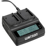 Watson Duo LCD Charger with 2 Plates for LI-50B, LI-70B, VW-VBX070, VW-VBX090, D-Li88, D-Li92, DB-100, DB-L80 or NP-BK1 for the Ricoh WG-70