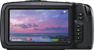 Blackmagic Cinema 4K back view and LCD 