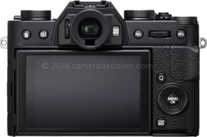 Fujifilm X-T20 back view and LCD 