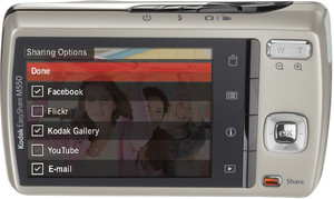 Kodak M550 back view and LCD 