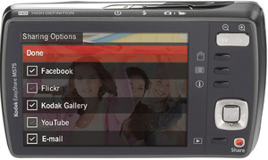 Kodak M575 back view and LCD 