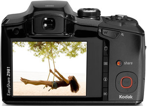 Kodak Z981 back view and LCD 