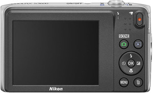 Nikon S3600 back view and LCD 
