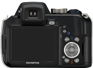 Olympus SP-565UZ back view and LCD 