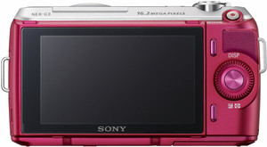 Sony NEX-C3 back view and LCD 