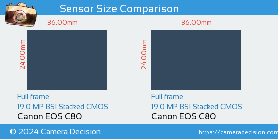 Canon EOS C80 vs Canon EOS C80 Sensor Size Comparison