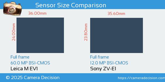 Leica M EV1 vs Sony ZV-E1 Sensor Size Comparison