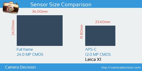 Leica Q-P vs Leica X1 Sensor Size Comparison