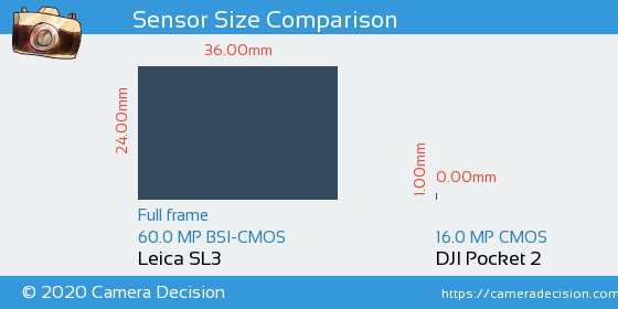Leica SL3 vs DJI Pocket 2 Sensor Size Comparison