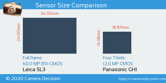 Leica SL3 vs Panasonic GH1 Sensor Size Comparison