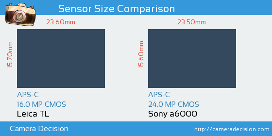 Leica TL vs Sony A6000 Sensor Size Comparison