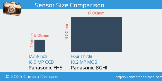 Panasonic FH5 vs Panasonic BGH1 Sensor Size Comparison