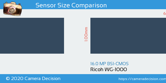Ricoh WG-1000 vs Ricoh WG-1000 Sensor Size Comparison