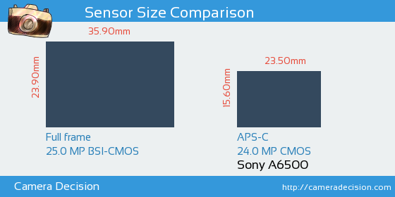 Sigma fp vs Sony A6500 Sensor Size Comparison