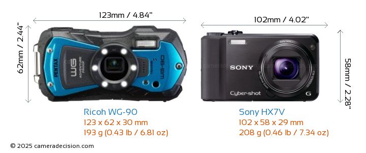 Ricoh WG-90 vs Sony HX7V Detailed Comparison