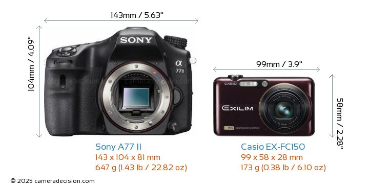 Sony A77 II vs Casio EX-FC150 Detailed Comparison